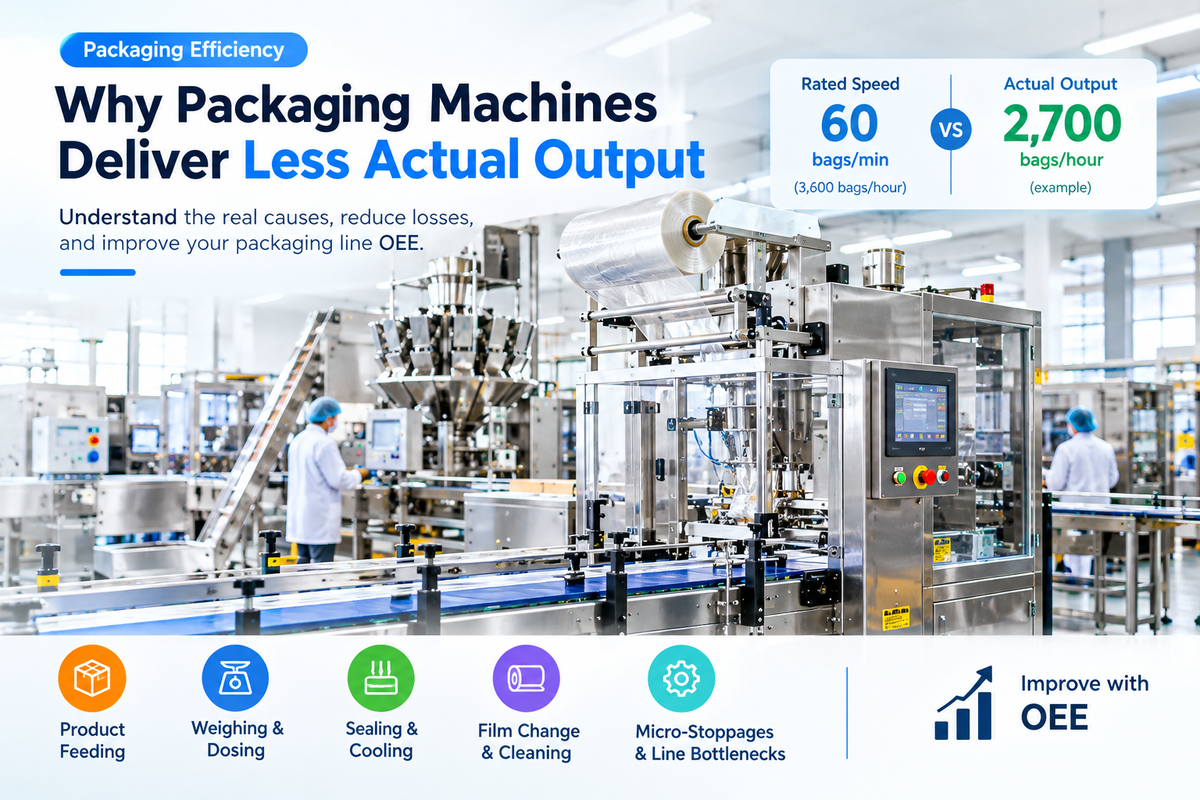 Why Does Your Packaging Machine Run at the Rated Speed but Deliver Less Output?
