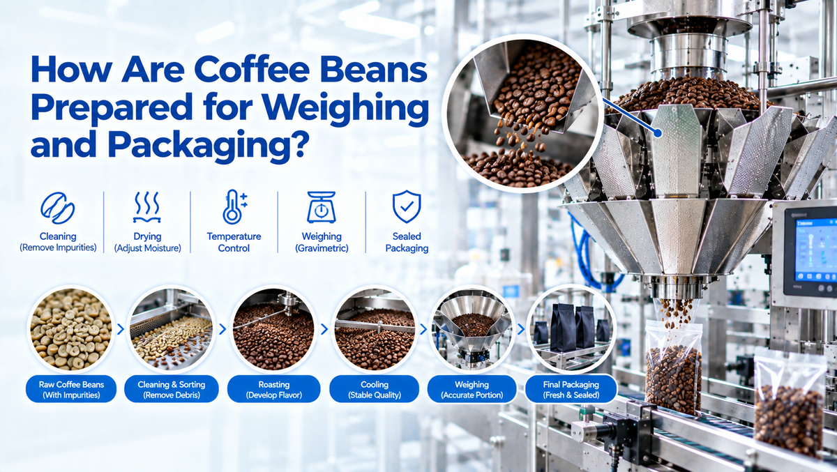 How Are Coffee Beans Prepared for Weighing and Packaging?