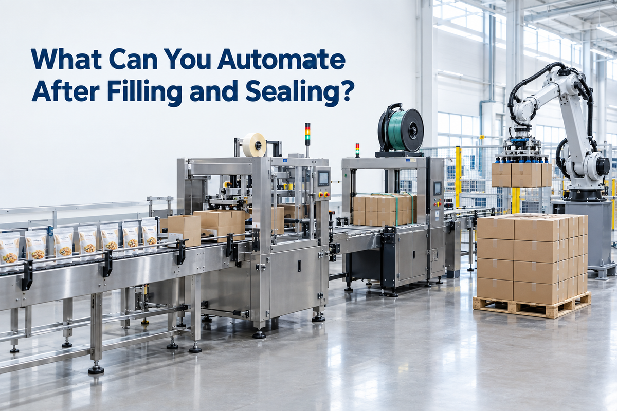 Filling → Sealing → Checkweighing/Metal Detection → Rejection → Packing