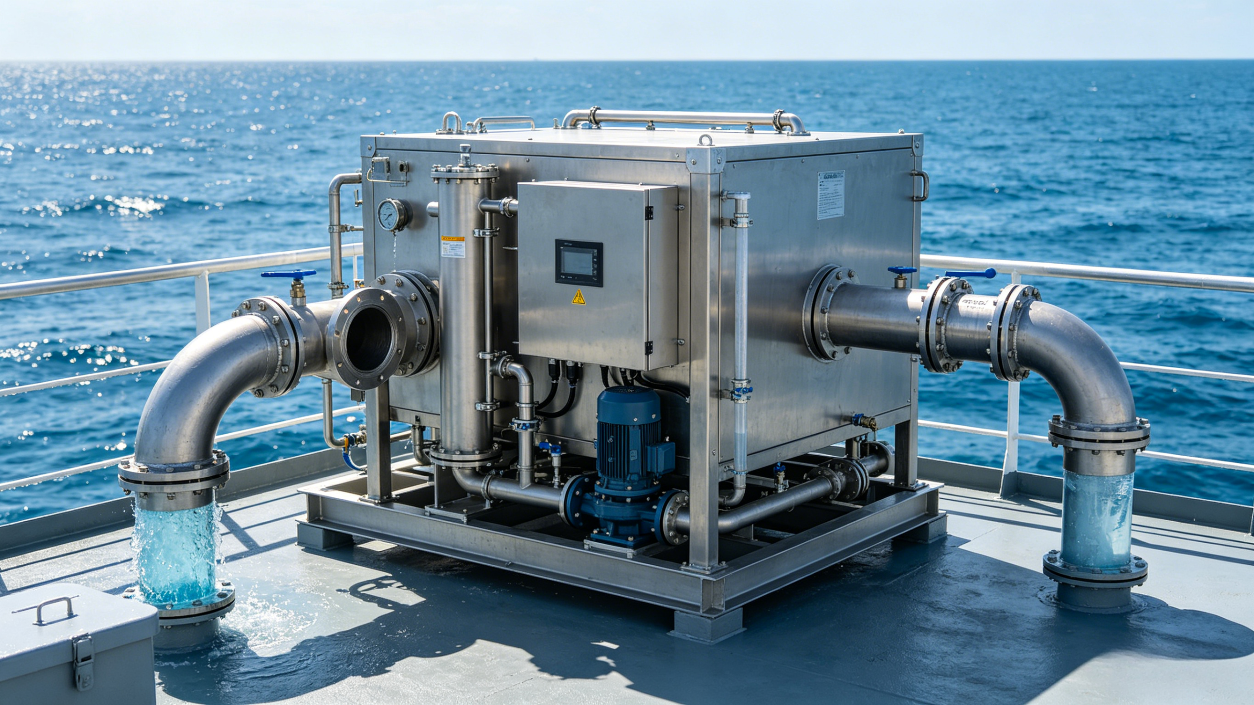 Marine Seawater Desalination: 40% Energy Reduction with ERD Technology Down to 2.6 kWh/m³
