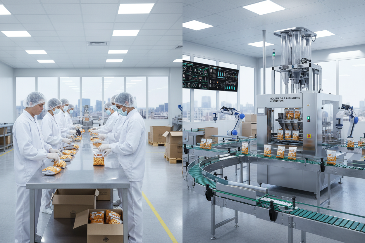 How a Snack Factory Can Upgrade from Manual Packing to an Automatic Line