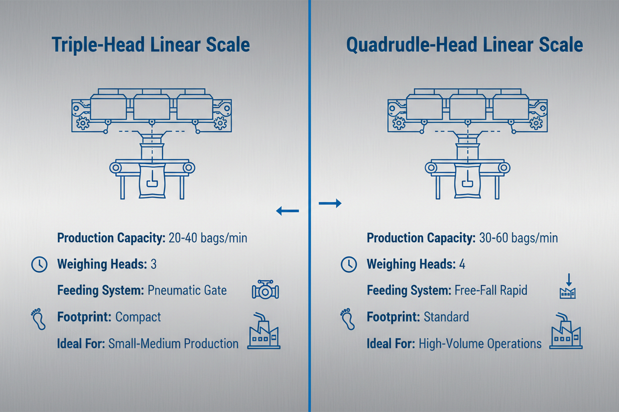 Triple-Head vs Quadruple-Head Linear Weighing Scales: Complete Industry Comparison 2025