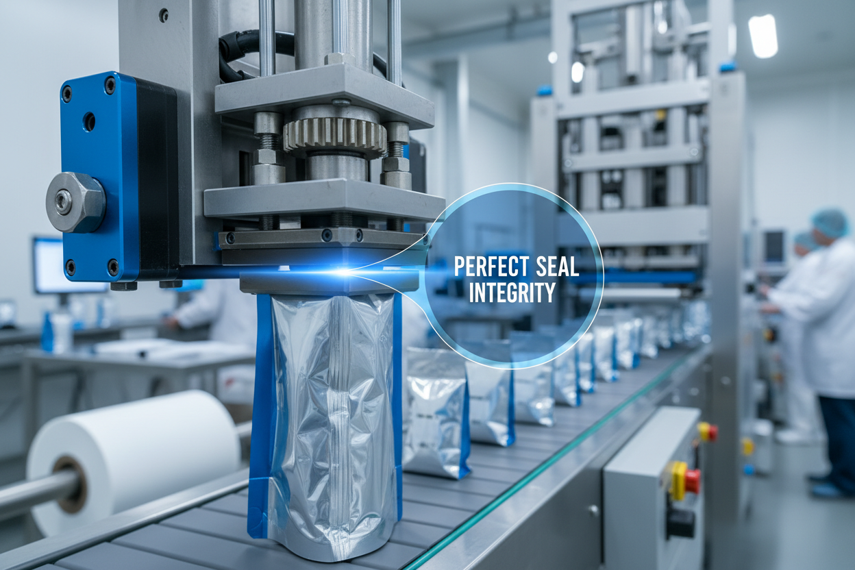 Servo can seaming machine forming double seams on tin cans during automated food packaging production
