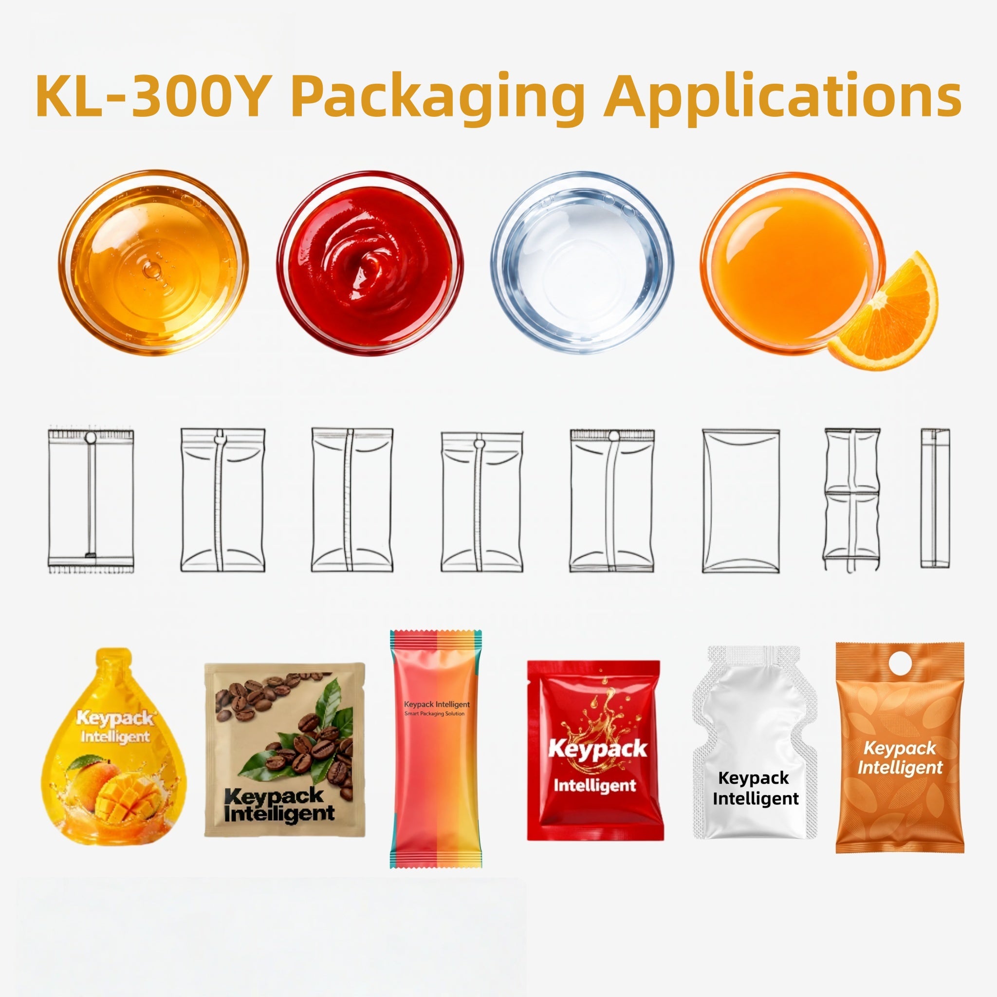 Liquid 3-Side Seal Bag VFFS Packaging Machine KL-300Y Vertical Form-Fill-Seal Machine Keypack Intelligent Technology Co., Ltd.