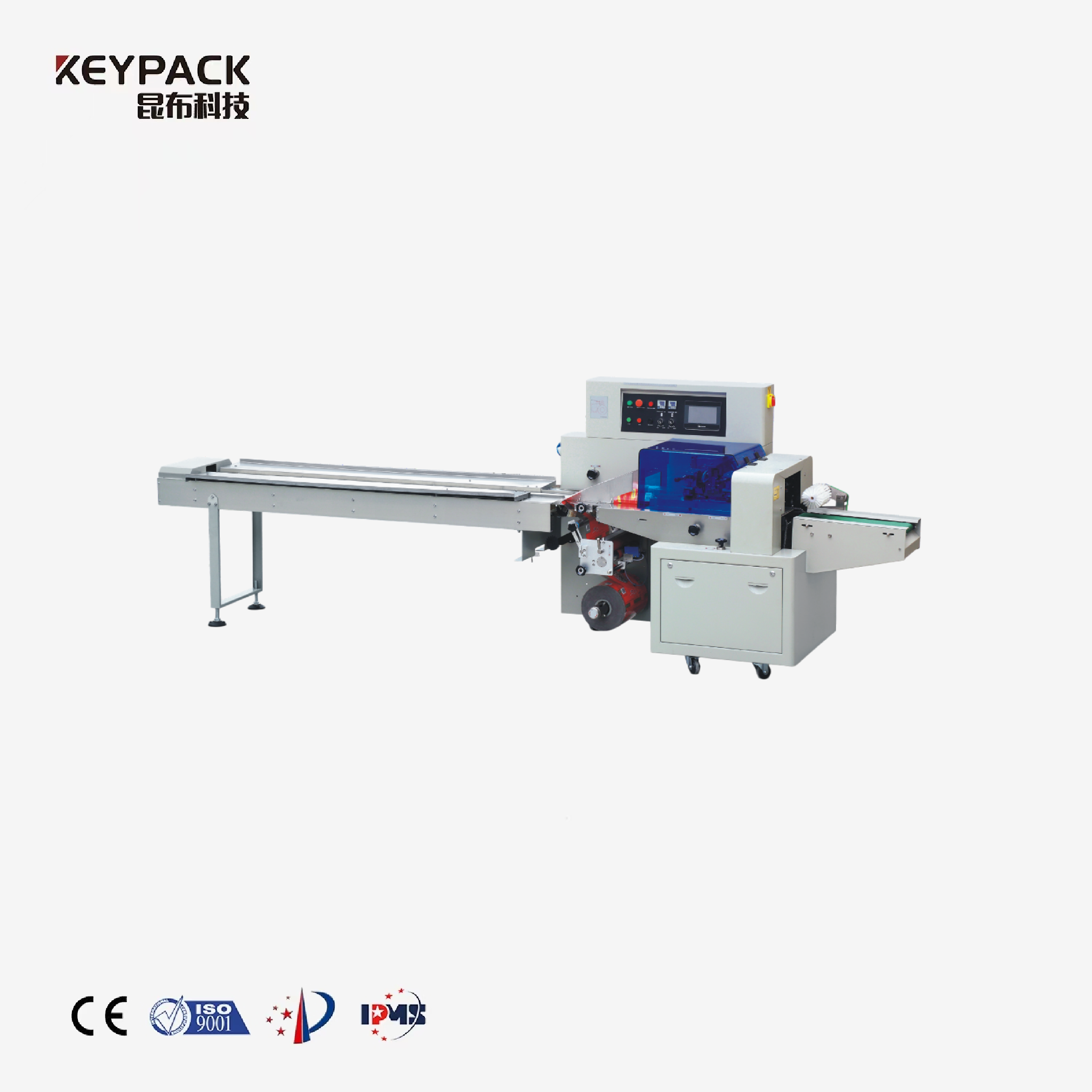 Horizontal HFFS Bottom Web Packaging Machine for Biscuit, Bread & Fragile Products Horizontal Flow Wrapper Keypack Intelligent Technology Co., Ltd.