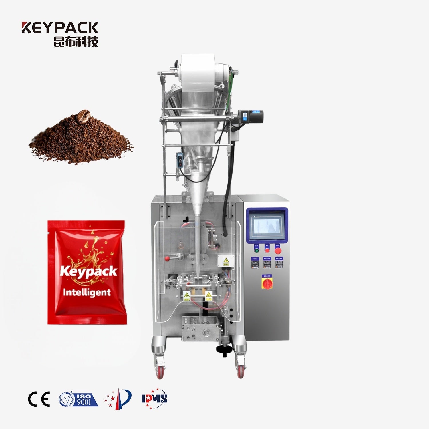 Powder 3-Side Seal Bag VFFS Packaging Machine KL-300F Vertical Form Fill Seal Machine Keypack Intelligent Technology Co., Ltd.