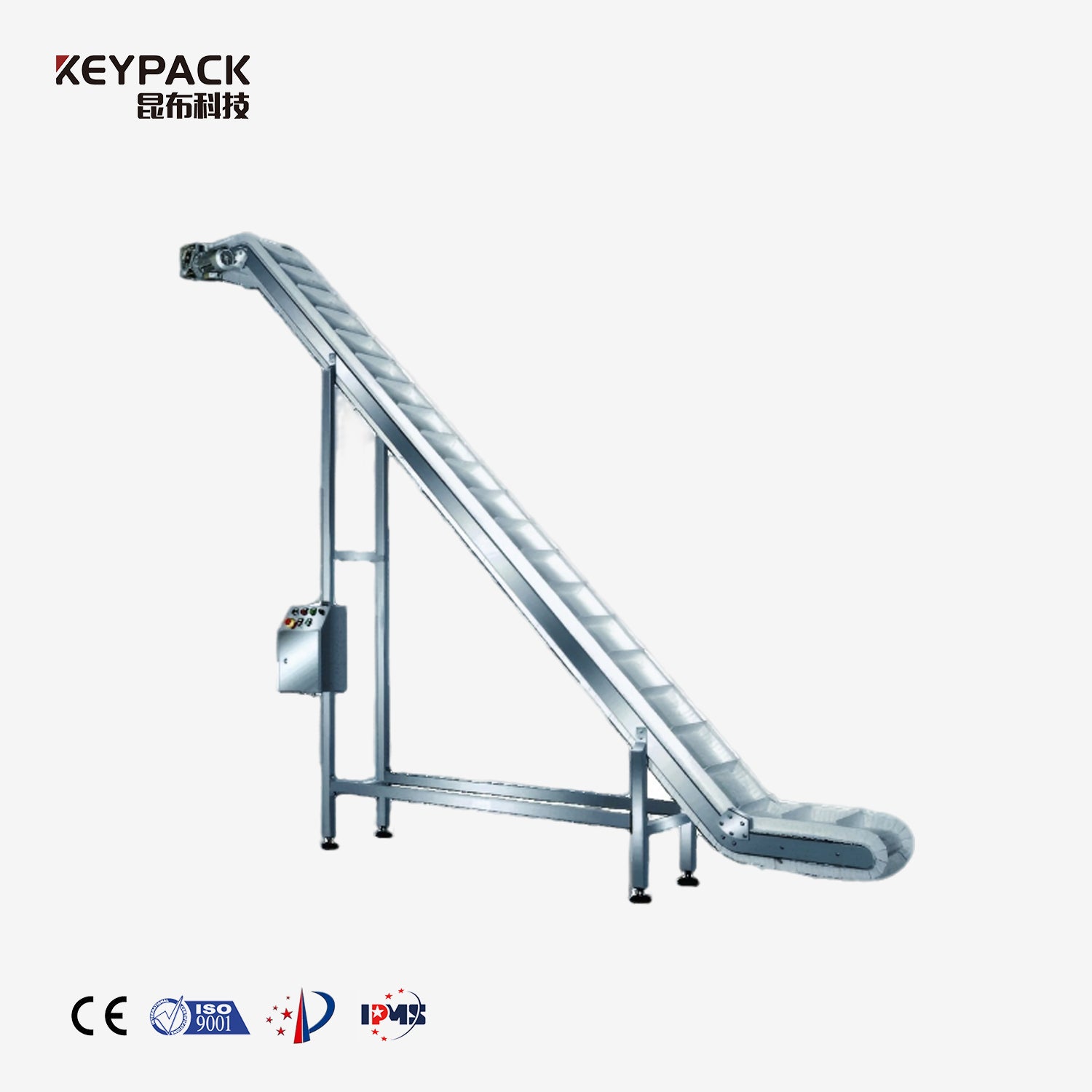 Steeply Inclined Belt Conveyor - Auxiliary Transport for Large Granule & Frozen Products Conveying Equipment KEYPACK INTELLIGENT TECHNOLOGY CO.,LTD